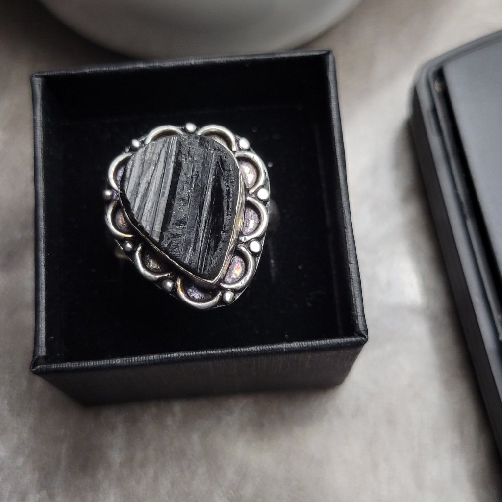 Antique Shard Pottery Navajo Find Ring Size 11
